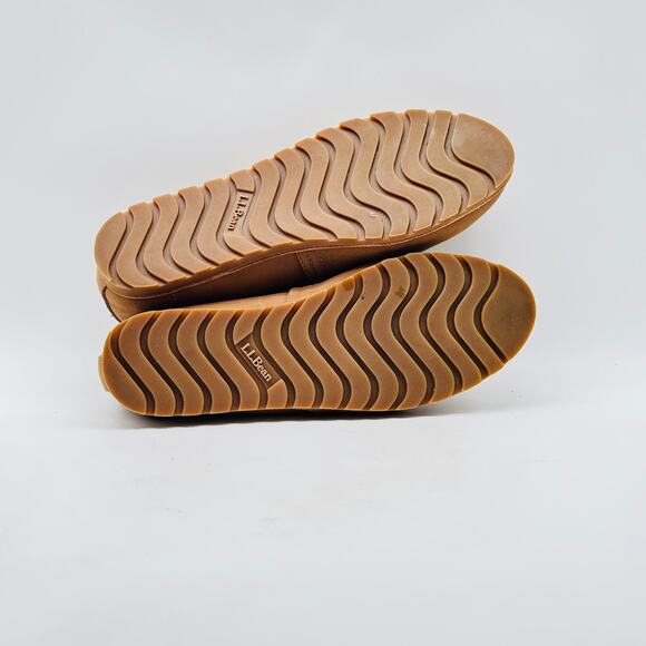 LL Bean Shoes Womens 7.5 Brown Leather Loafers Campo Casual Slip On Flats - Picture 10 of 13